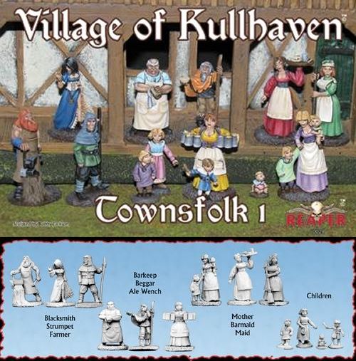 The Village of Kullhaven: Townsfolk I (13) (OOP), 10029 Reaper Miniatures, Inc.
