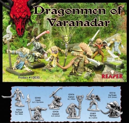 Dragonmen of Varanadar (6) (OOP), 10030 Reaper Miniatures, Inc.
