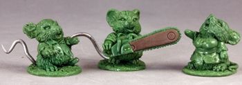 Mousling Zombies and Chainsaw Hero (3) (Limited Edition, Discontinued), 1512 Reaper Miniatures, Inc.