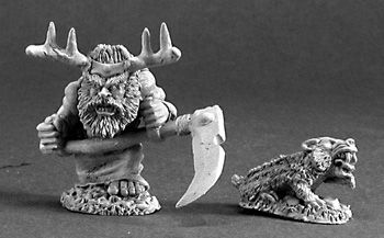 Dwarf Druid and Badger (OOP), 3216 Reaper Miniatures, Inc.