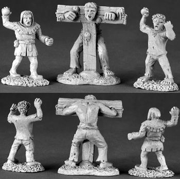 Townsfolk XII Pillory & Kids (3) (OOP), 3472 Reaper Miniatures, Inc.