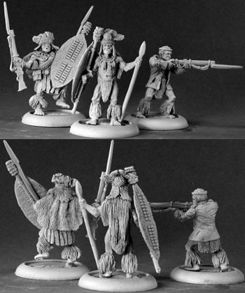 Zulu Warriors (3) (OOP), 50083 Reaper Miniatures, Inc.