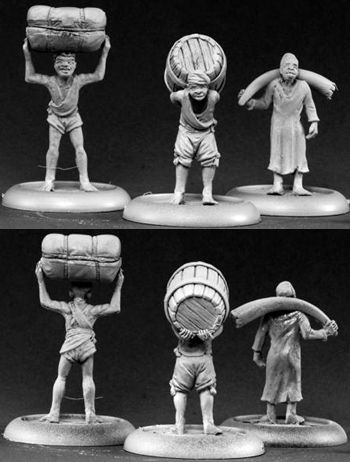 Bearers and Porters (3), 50102 Reaper Miniatures, Inc.