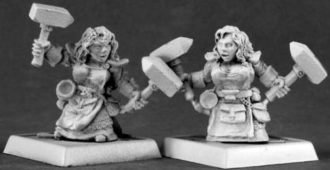 Dwarf Forgemaidens (9) (OOP), 6209 Reaper Miniatures, Inc.
