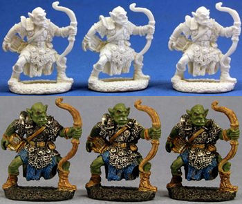 Pechetruite 3x ORC Archer Miniaturen – Reaper Bones, 30mm Höhe, Für Rollenspiele & Tabletop