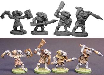 Trollkin Fighters (4), HQ3013 Lance & Laser