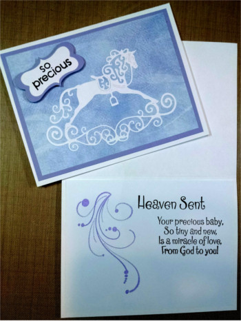 Baby Girl, Rocking Horse, Laura-Baby-G104 Cards by Laura