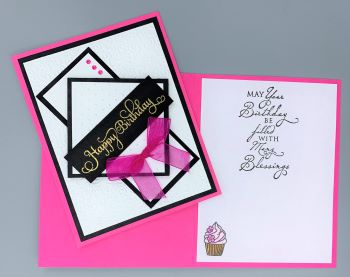 Birthday Female, Embossed Frames, Hot Pink, Laura-Birth-F131 Cards by Laura