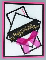 Birthday Female, Embossed Frames, Hot Pink