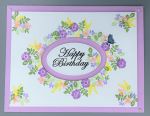 Birthday, Female, Delicate Flower Oval Inset