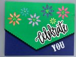 Birthday Female, Flower "Inlay Look" Pocketbook Style