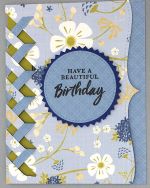 Birthday Female, Denim Blue Flowers w/Braid