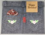 Birthday Female, Blue Jean, Pink Flower