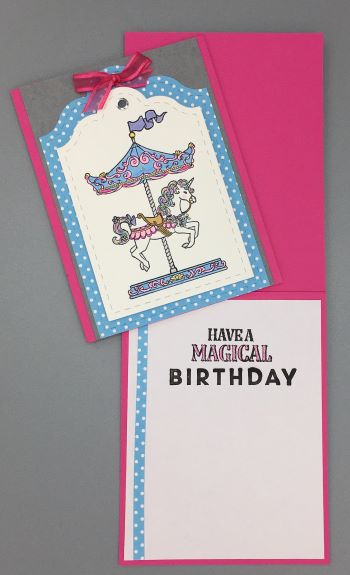 Birthday Female, Unicorn Carousel, Laura-Birth-F167 Cards by Laura