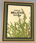 Birthday Male, Olive Brush Silhouette II, Belated