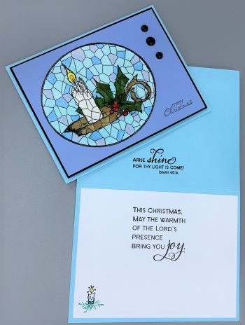 Christmas, Candle-Stained Glass, Laura-Christ-121C Cards by Laura