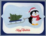 Christmas, Penguin Hauling Tree