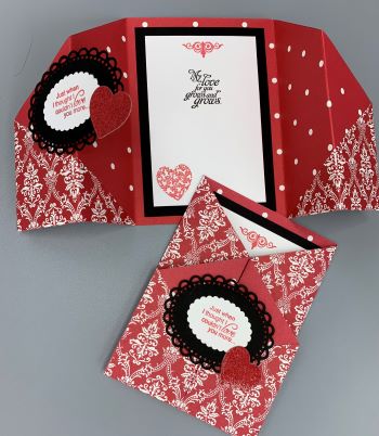 Love, Gate Fold, Red Print Love, Laura-Love-107-GF Cards by Laura