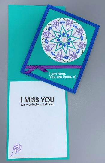 Miss You, Mandala in Blues, Laura-MissU-109 Cards by Laura